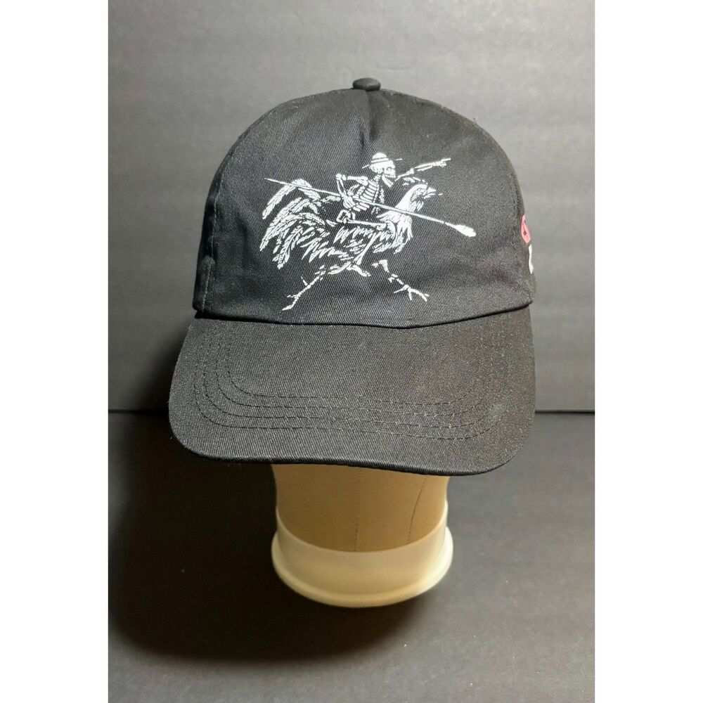 Espolon Tequila Black Baseball Hat Adjustable Cap Embroidered Skeleton Logo